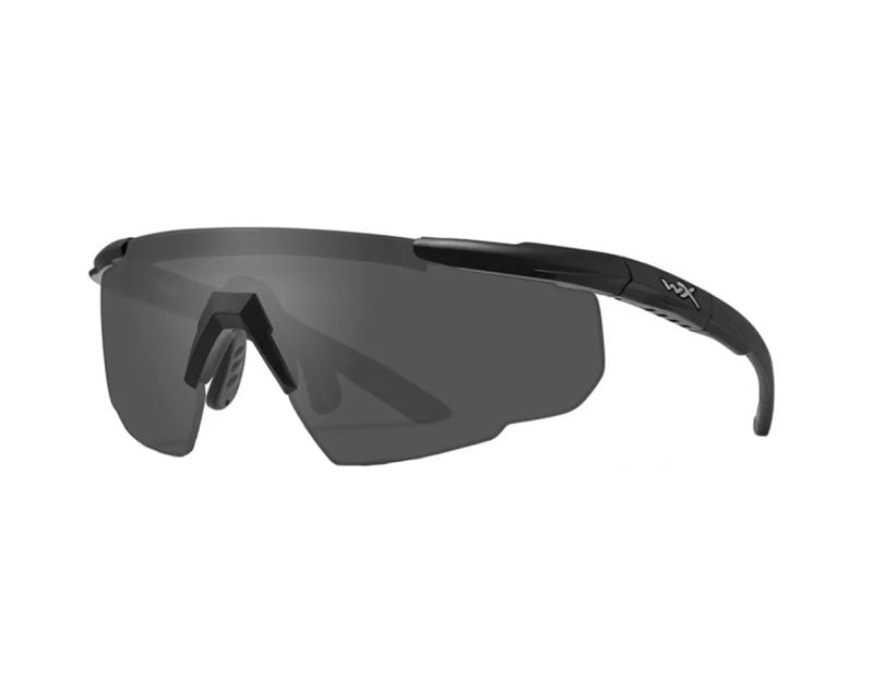 Wiley X Saber Advanced Tactical Glasses - Set 2in1 Smoke Grey/Clear Matte Black