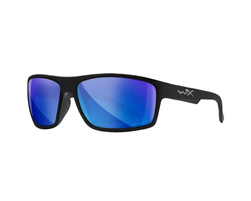 Wiley X Peak Sunglasses - Captivate Polarized Blue Mirror/Matte Black