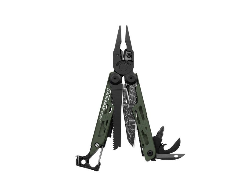 Leatherman Signal Green Topo multitool with holster - limited edition