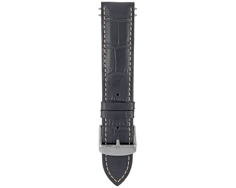 Zeppelin leather watch strap - Black 22 mm
