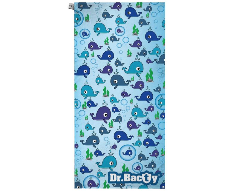 Dr.Bacty quick-drying towel 70 x 140 cm - whale