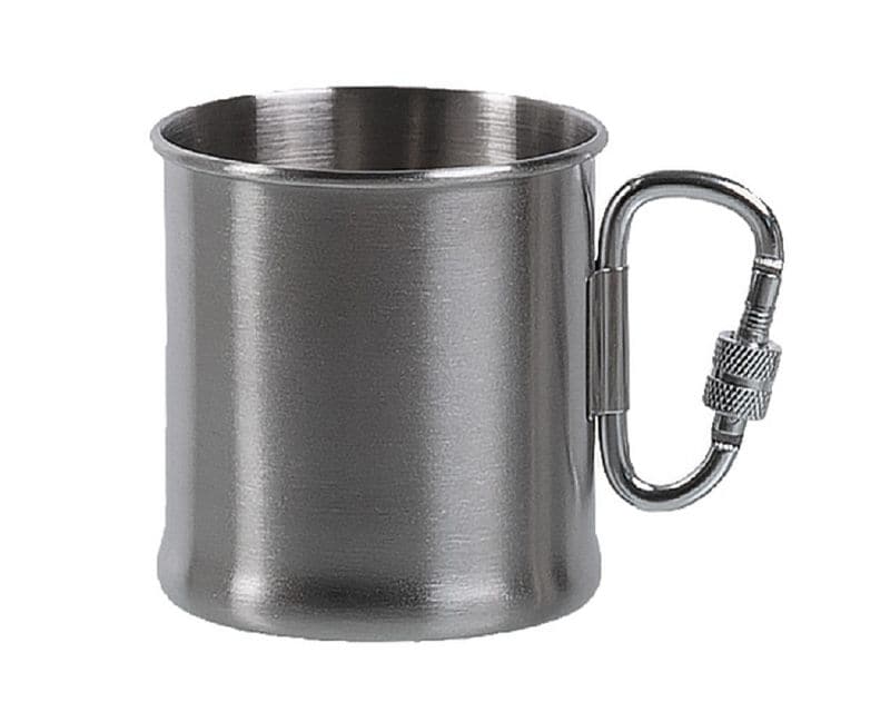 Mil-Tec Steel mug with a carabiner 250 ml