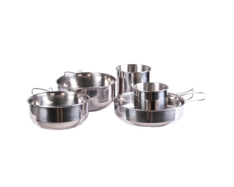 Mil-Tec Stainless Steel Cookware Set - 5 items