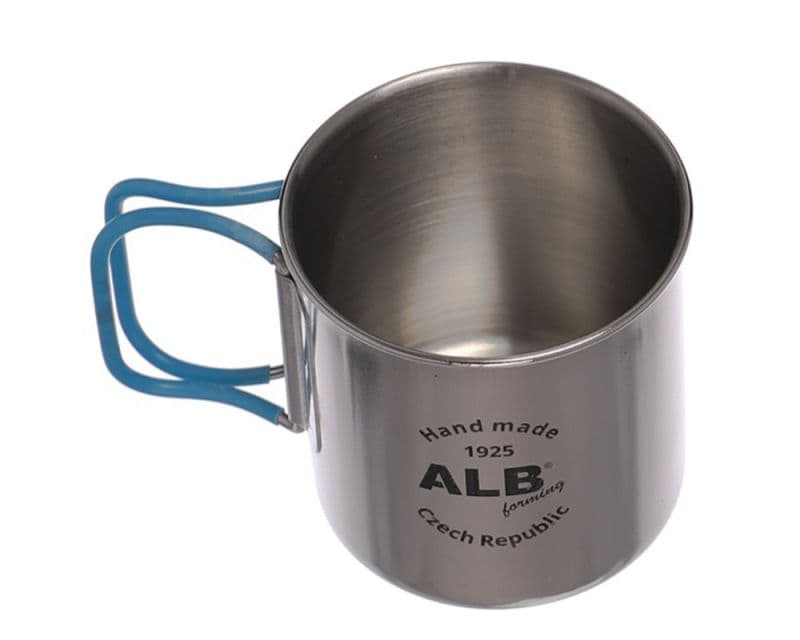 ALB stainless steel mug with folding handle - 0.4 l