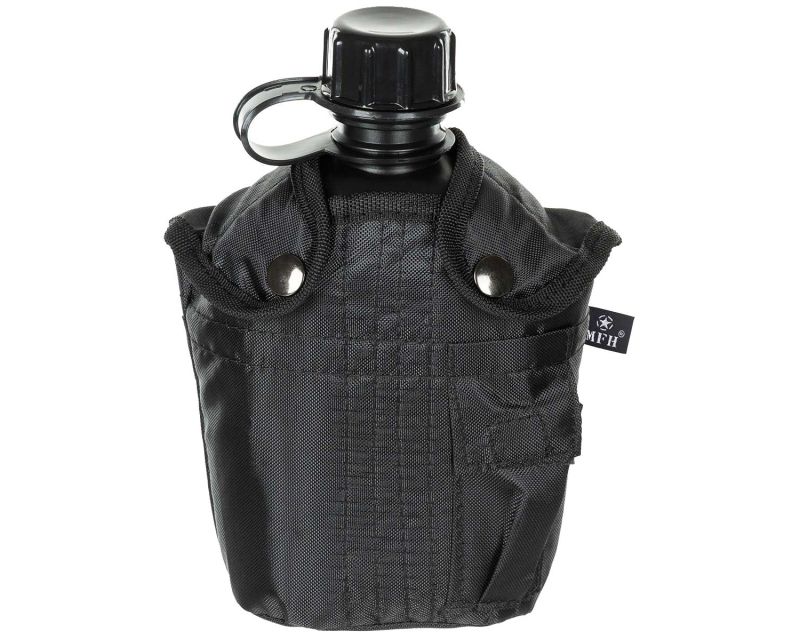 MFH Canteen with Pouch 1 L - Black