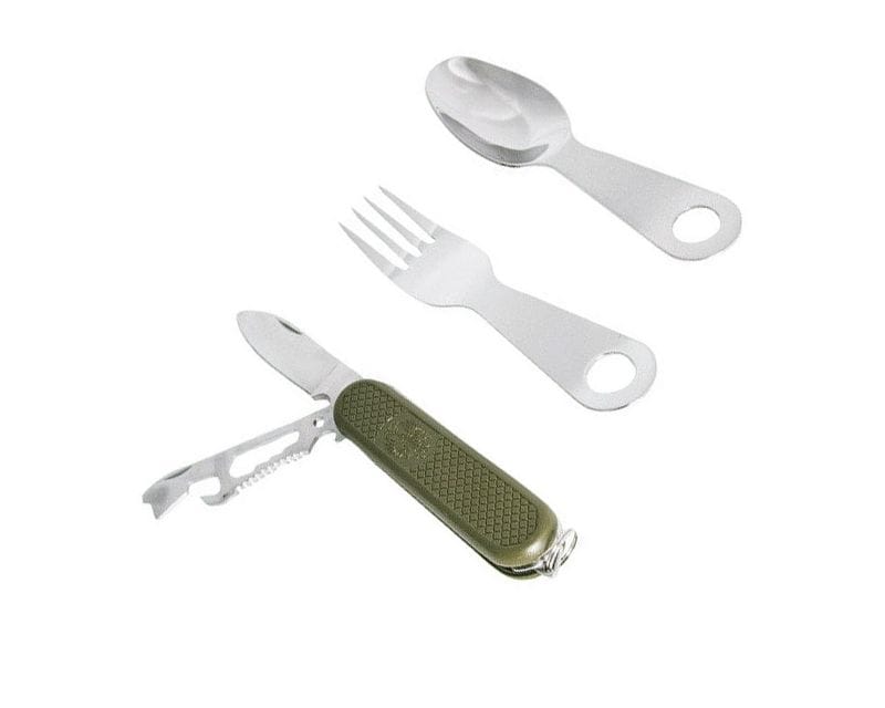 Mil-Tec Spoon and Fork Set with Pocket Knife