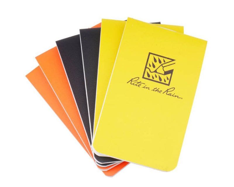 Rite in the Rain On-The-Go 3.375x2 Black, Yellow, Orange Waterproof Notebooks Set