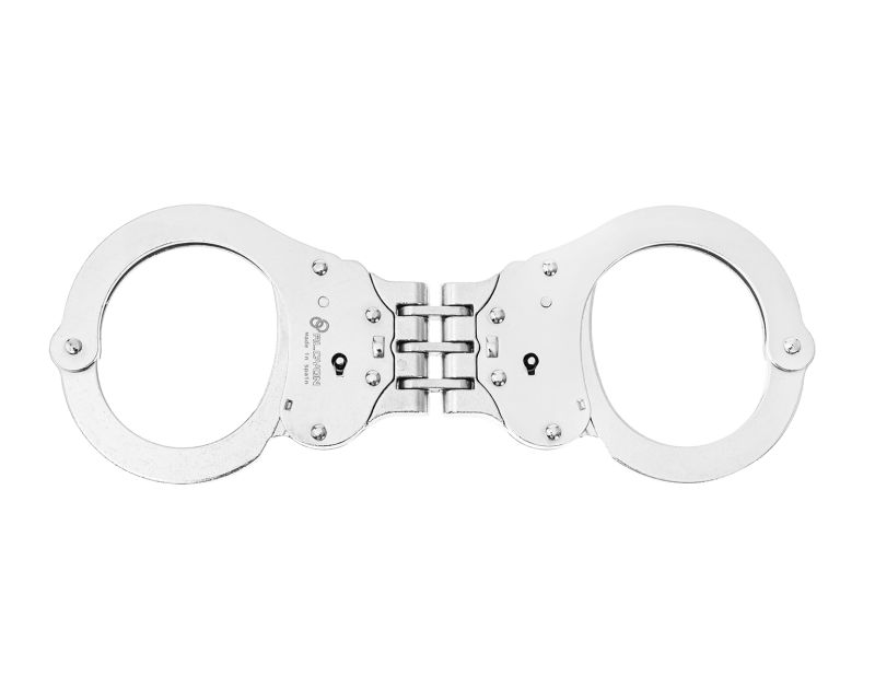 Alcyon Hinge steel handcuffs Double lock silver