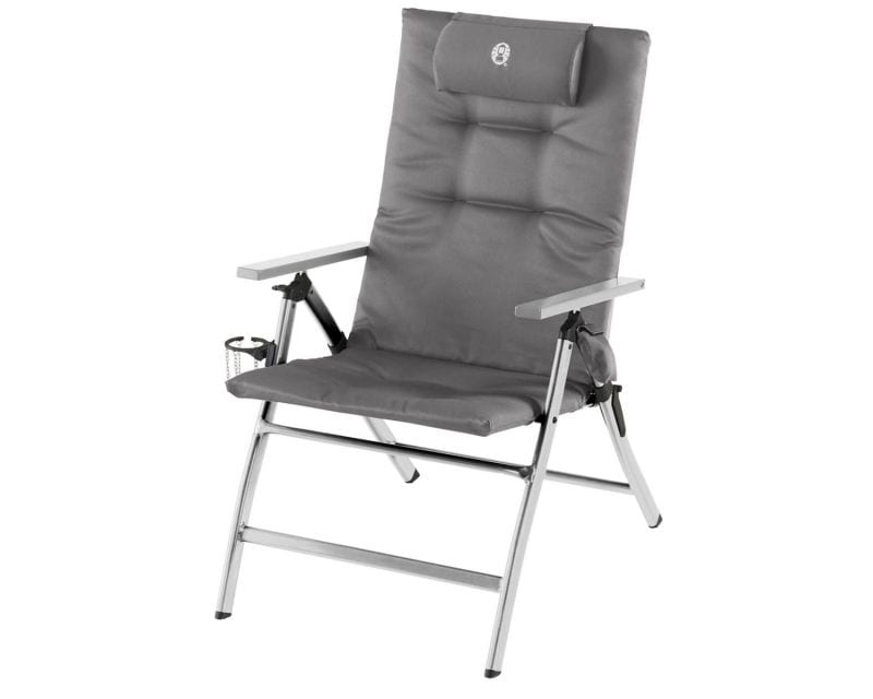Coleman 5 Position Padded Aluminium Camping Chair - Grey