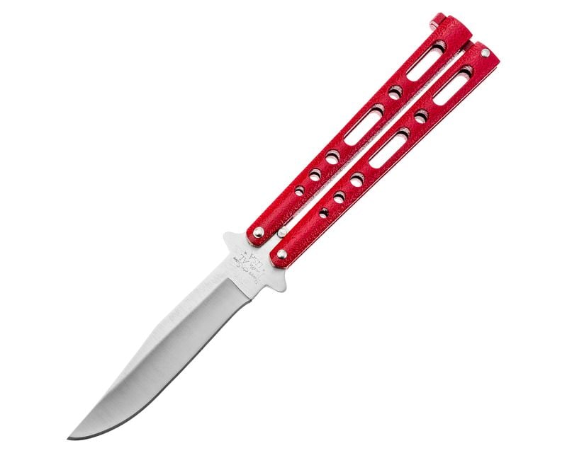 Bear&Son Balisong Folding Knife - Red Handle
