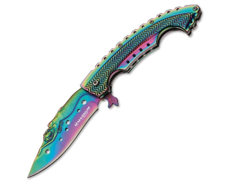 Boker Magnum Rainbow Mermaid Folding Knife