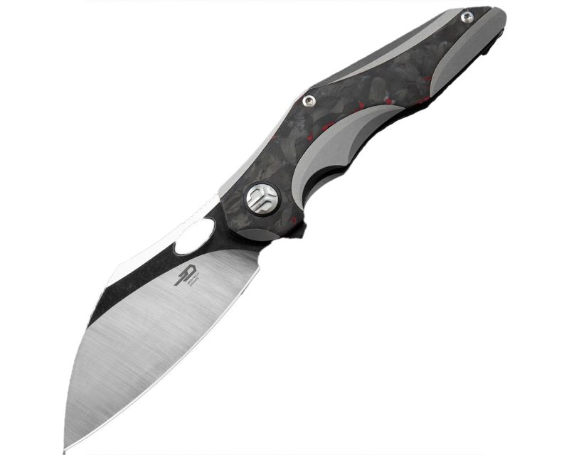 Bestech Knives Nogard folding knife - Grey/Red Marble