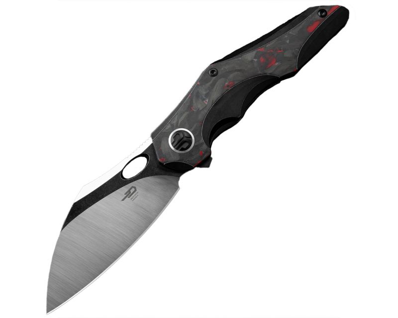 Bestech Knives Nogard folding knife - Black/Red Marble