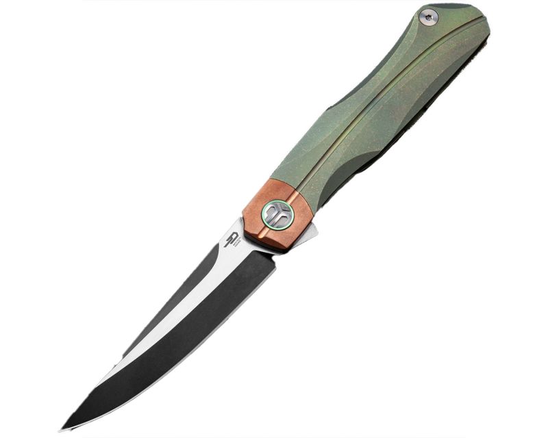 Bestech Knives Thyra folding knife - Two-Tone Blade/Green Titanium