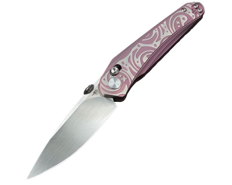Bestech Knives Mothus folding knife - Hand-rubbed Satin Blade/Purple Titanium
