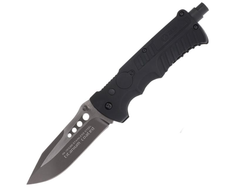 K25 19588 Tactical Titanium Folding Knife - Black