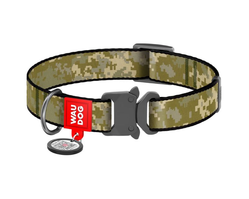 WauDog L Cobra 25 mm Dog Collar - Military Camo