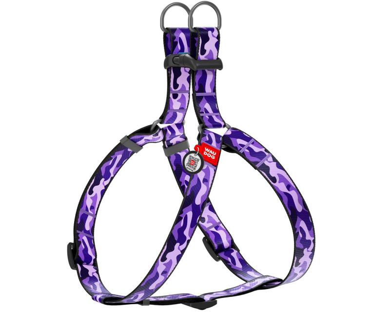 WauDog 25 mm dog harness - Purple Camo