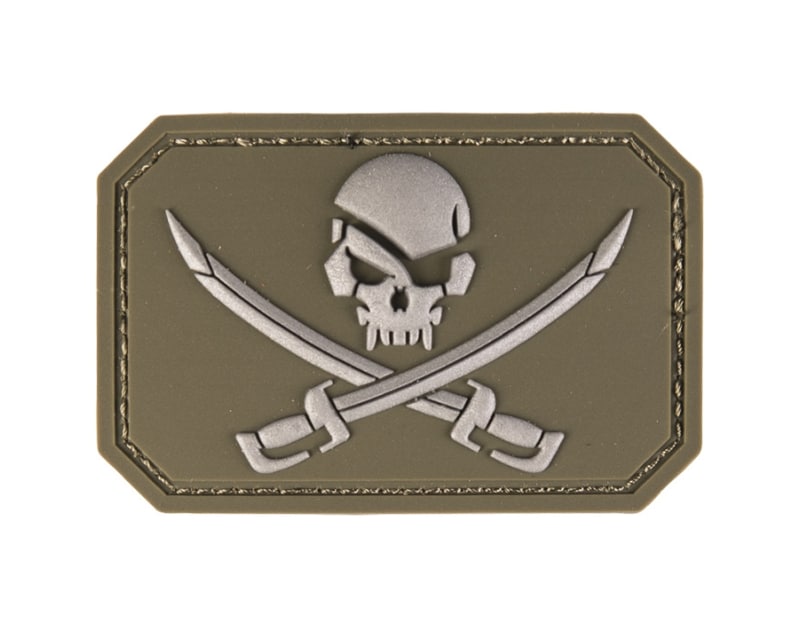 Mil-Tec 3D Pirate Skull Patch Olive