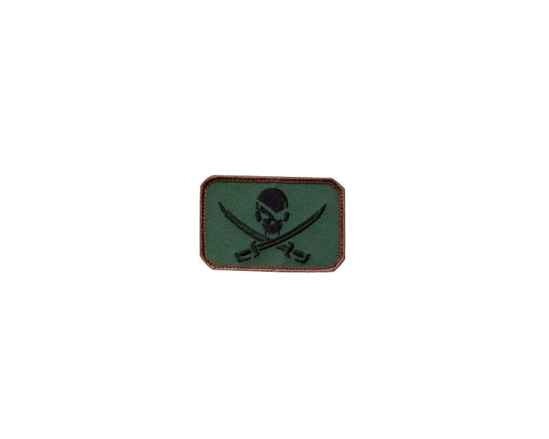 Pirate Skull Flag Morale Patch - Forest Green