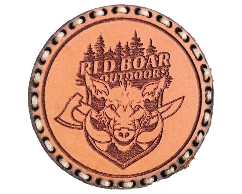 Tigerwood leather patch - Red Boar Outdoors - Light Brown