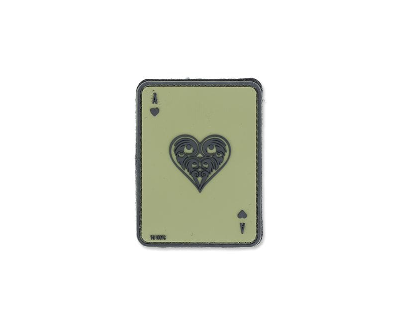 101 Inc. 3D Ace Of Hearts Morale Patch - Olive Drab
