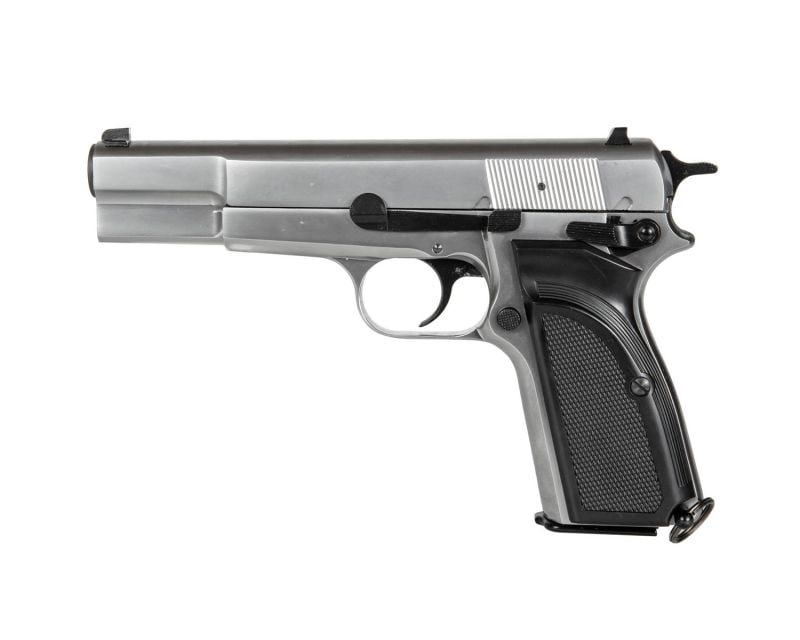 GBB WE Browning Hi Power MK III pistol - silver.