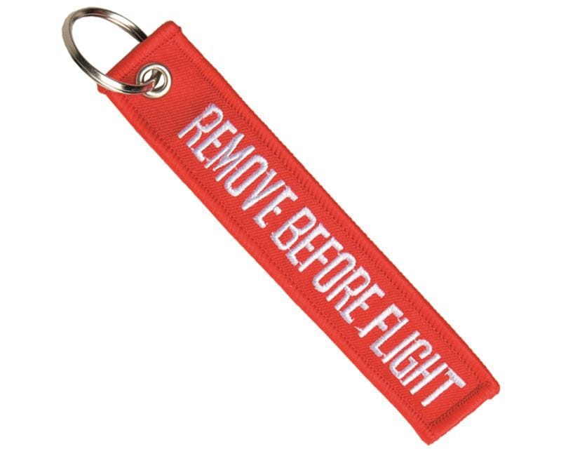 Mil-Tec Remove Before Flight keyring - Red