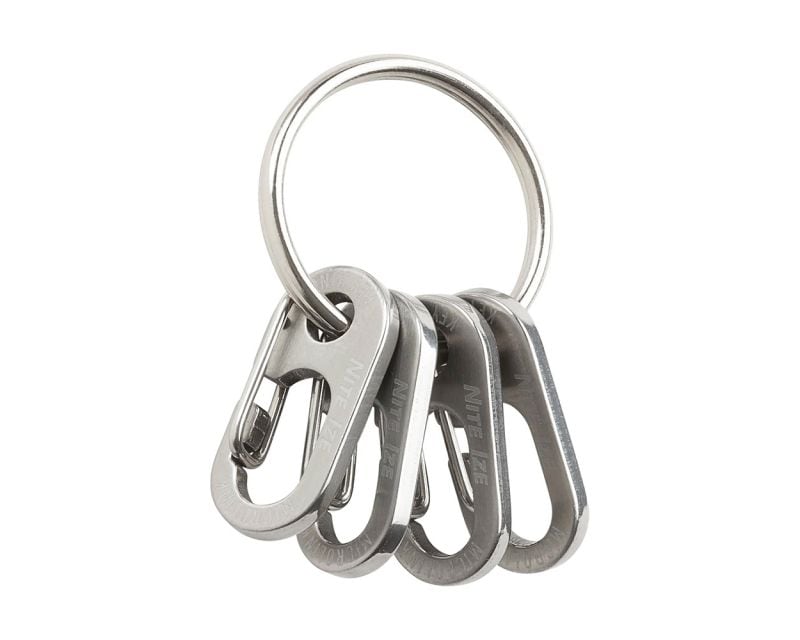 Nite Ize KeyRing MicroLink keychain with carabiners - Silver
