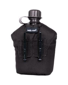Mil-Tec US Plastic Canteen with a cover and a mug - Black