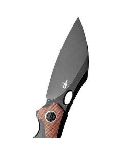 Bestech Knives Nogard folding knife - Black Titanium/Natural Micarta Canvas