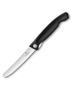 Victorinox Serrated Rounded Tip Kitchen Knife - Black
